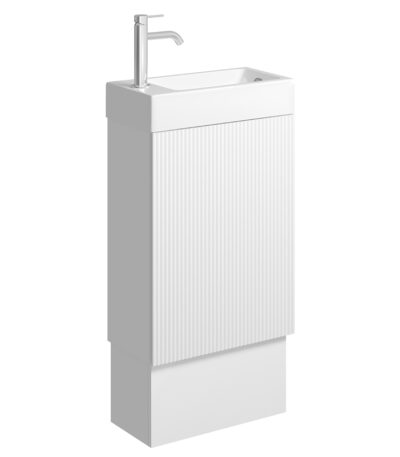 Minka 450 Vanity on Kickboard with Overflow, Satin White