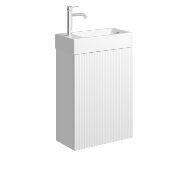 Minka 450 Wall-Hung Vanity with Overflow, Satin White
