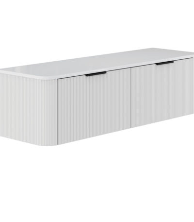 Minka Curved Satin White 1500 Wall Hung Cabinet