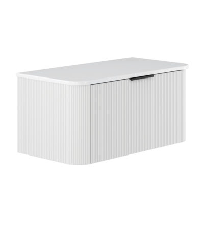 Minka Curved Satin White 900 Wall Hung Cabinet