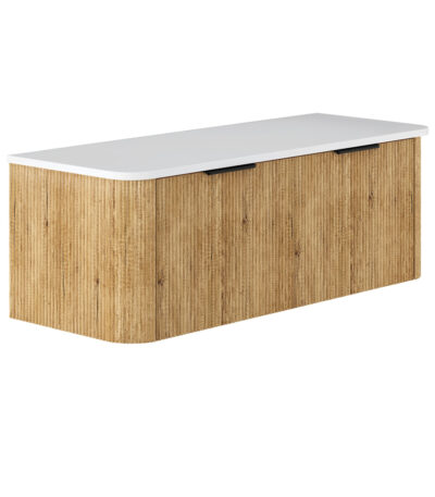Minka Curved Scandi Oak 1200 Wall Hung Cabinet