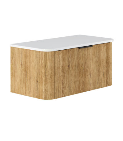 Minka Curved Scandi Oak 900 Wall Hung Cabinet