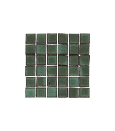 Miyako Handmade Square Mosaic Tile - Indigo Green