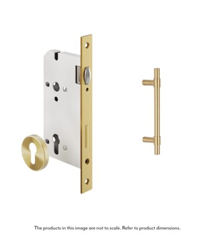 Modi Adjustable Entry Door Pull & Lock Set 300mm - Brushed Brass