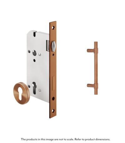 Modi Adjustable Entry Door Pull & Lock Set 300mm - Brushed Copper