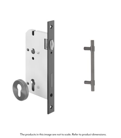 Modi Adjustable Entry Door Pull & Lock Set 300mm - Brushed Gunmetal