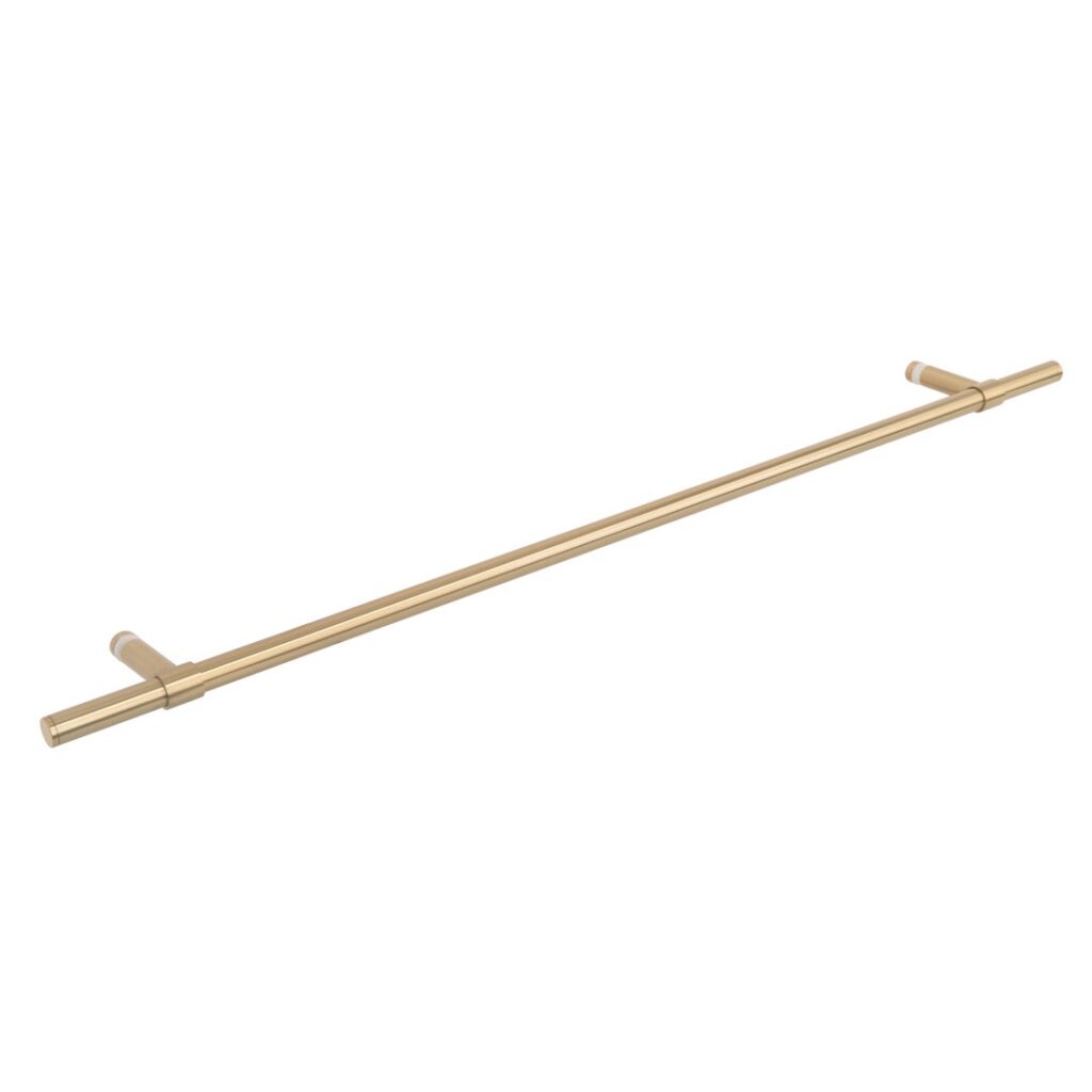 Modi Adjustable Glass Mounted Towel Rail 750mm - Brushed Brass