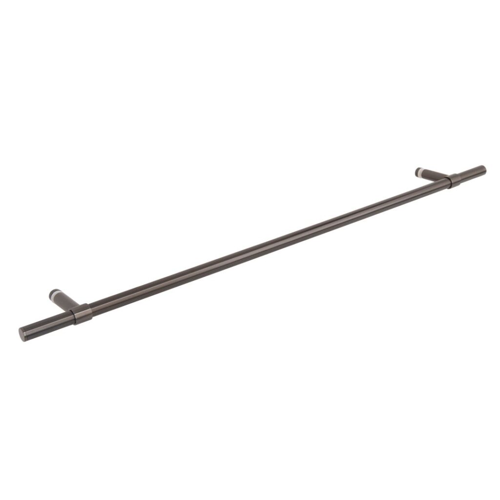 Modi Adjustable Glass Mounted Towel Rail 750mm - Brushed Gunmetal