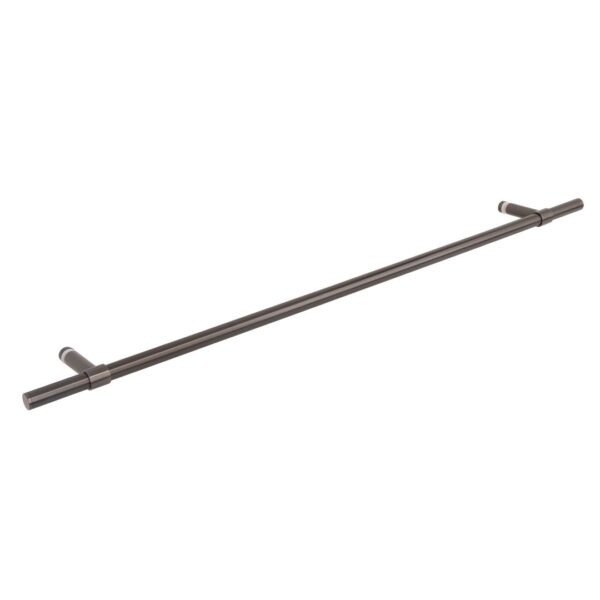 Modi Adjustable Glass Mounted Towel Rail 750mm - Brushed Gunmetal