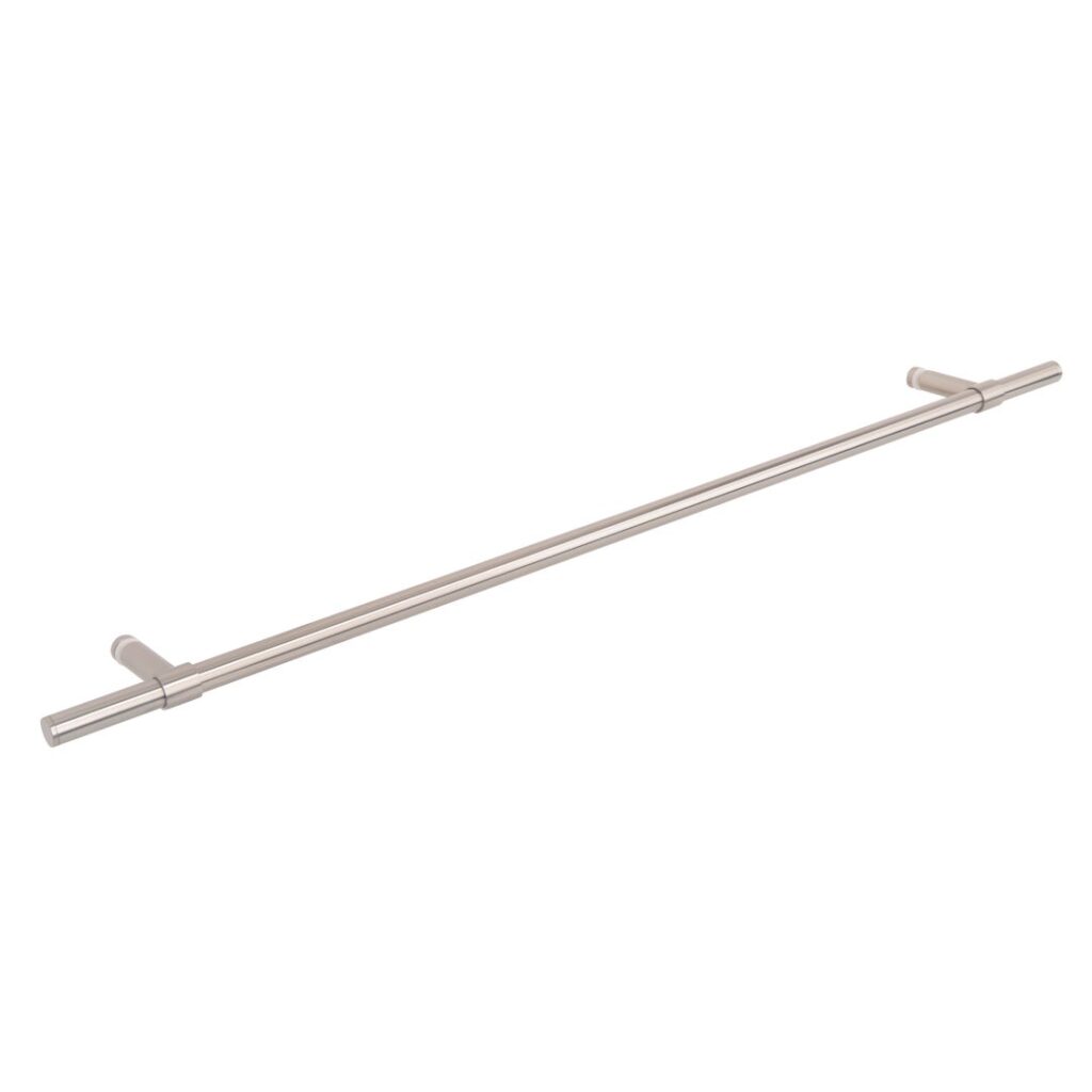 Modi Adjustable Glass Mounted Towel Rail 750mm - Brushed Nickel