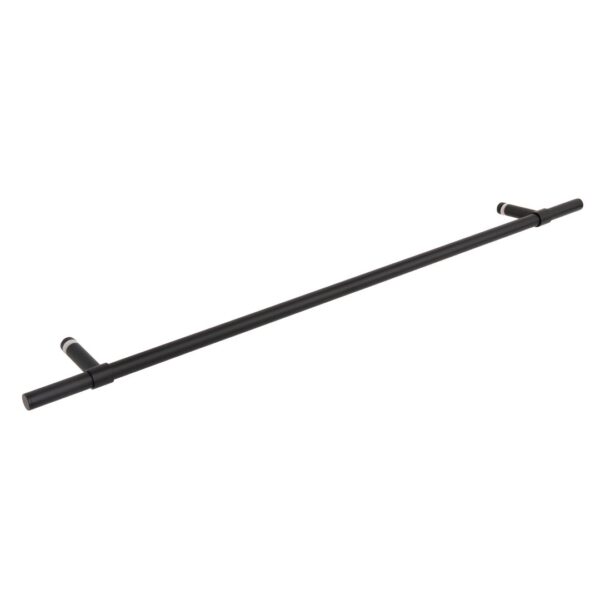 Modi Adjustable Glass Mounted Towel Rail 750mm - Matte Black