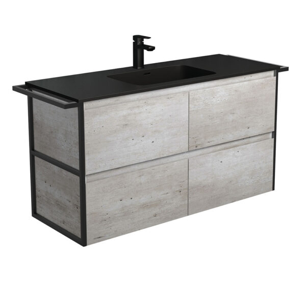 Montana Amato 1200 Industrial Vanity, Twin Towel Rails, Wall-Hung