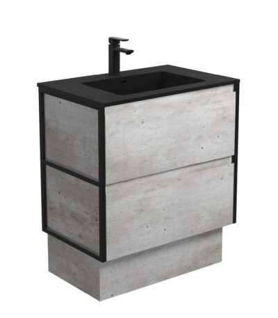 Montana Amato 750 Industrial Vanity On Kick, Matte Black Frames