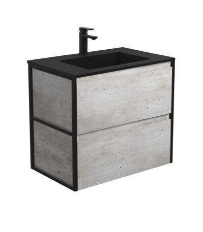 Montana Amato 750 Industrial Wall-Hung Vanity, Matte Black Frames
