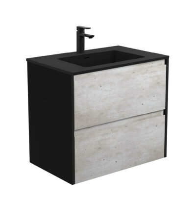 Montana Amato 750 Industrial Wall-Hung Vanity, Satin Black Panels