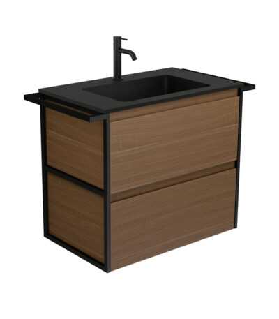 Montana Amato 750 Walnut Vanity, Twin Towel Rails, Wall-Hung