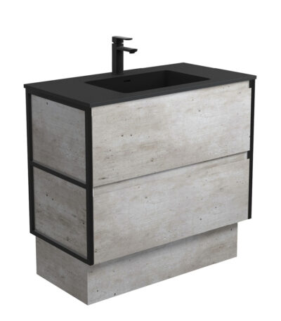 Montana Amato 900 Industrial Vanity On Kick, Matte Black Frames