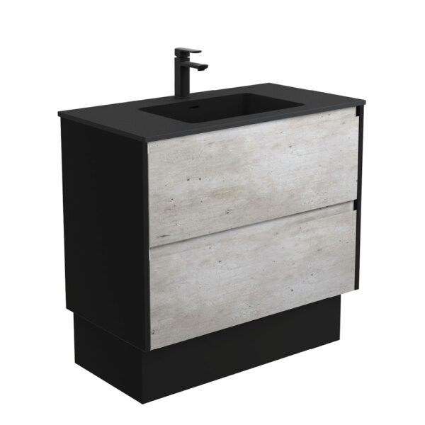 Montana Amato 900 Industrial Vanity On Kick, Satin Black Panels