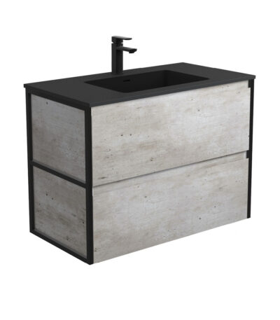 Montana Amato 900 Industrial Wall-Hung Vanity, Matte Black Frames