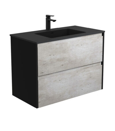 Montana Amato 900 Industrial Wall-Hung Vanity, Satin Black Panels