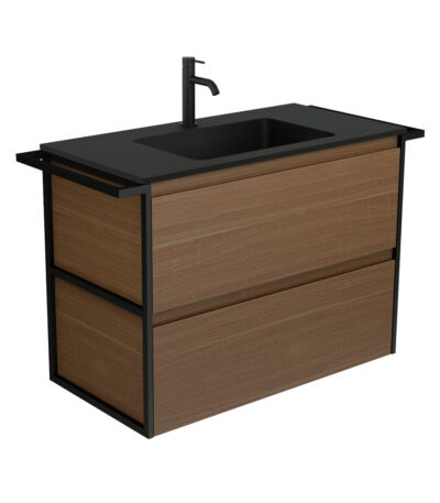 Montana Amato 900 Walnut Vanity, Twin Towel Rails, Wall-Hung