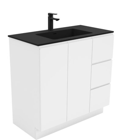 Montana Fingerpull Gloss White 900 Vanity On Kickboard
