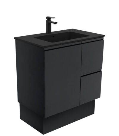 Montana Fingerpull Satin Black 750 Vanity On Kickboard
