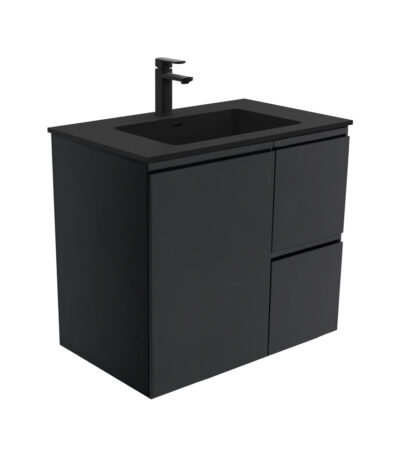 Montana Fingerpull Satin Black 750 Wall-Hung Vanity