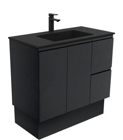 Montana Fingerpull Satin Black 900 Vanity On Kickboard