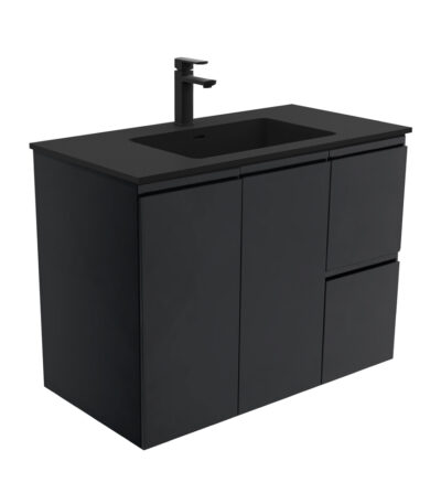 Montana Fingerpull Satin Black 900 Wall-Hung Vanity