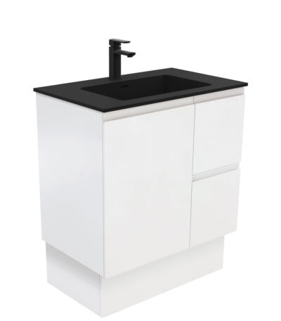 Montana Fingerpull Satin White 750 Vanity On Kickboard