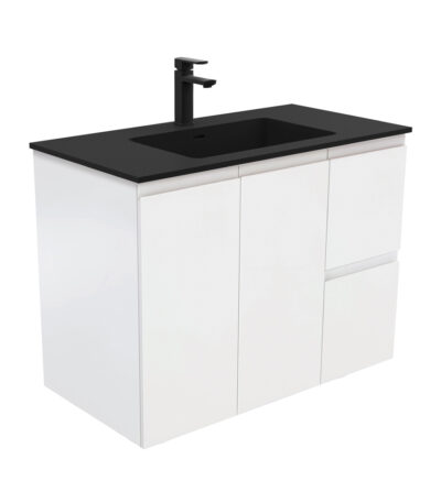 Montana Fingerpull Satin White 900 Wall-Hung Vanity