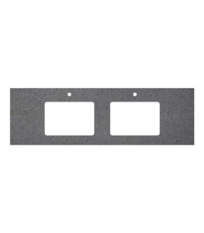 Moonscape Solid Surface Top, Rectangular Full Depth with Double Undermount Basin Hole & Tap Holes, 1500mm