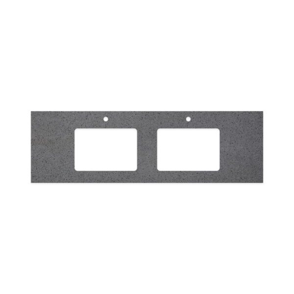 Moonscape Solid Surface Top, Rectangular Full Depth with Double Undermount Basin Hole & Tap Holes, 1500mm