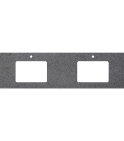 Moonscape Solid Surface Top, Rectangular Full Depth with Double Undermount Basin Hole & Tap Holes, 1800mm