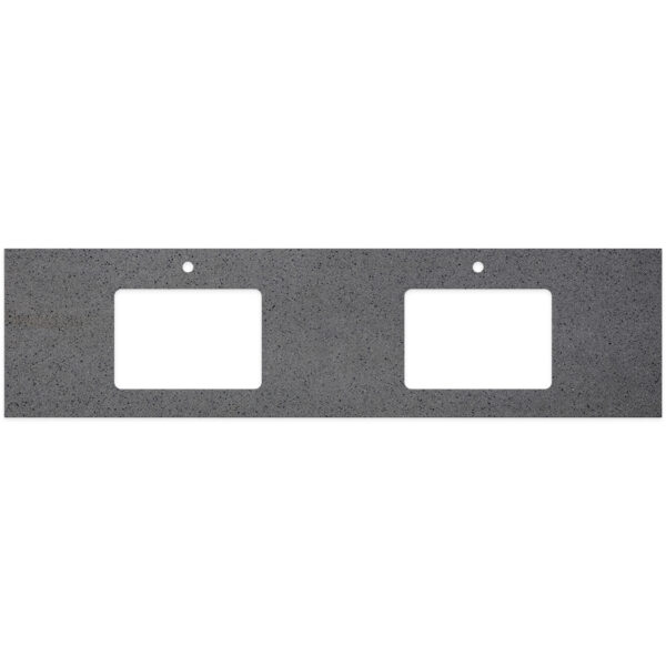 Moonscape Solid Surface Top, Rectangular Full Depth with Double Undermount Basin Hole & Tap Holes, 1800mm