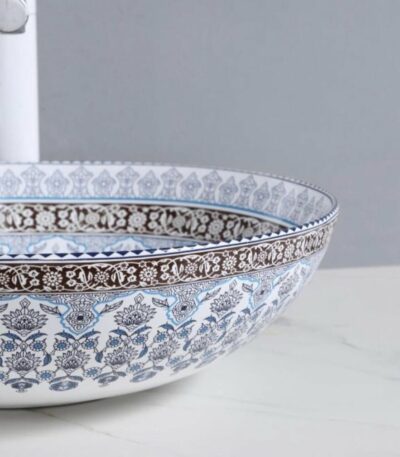Moroccan Blue Art Basin | 400 x 400 x 130mm | MASHAB