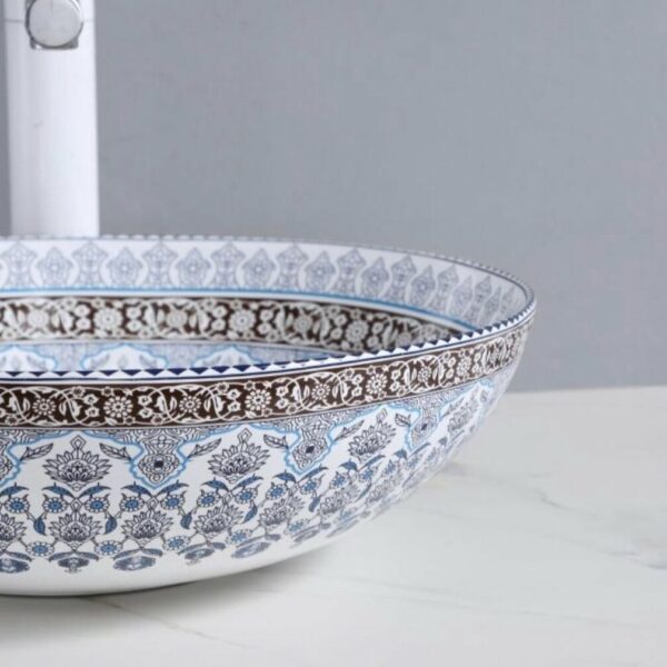 Moroccan Blue Art Basin | 400 x 400 x 130mm | MASHAB