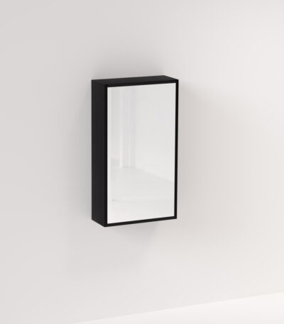 Myra 1 Door Mirror Cabinet 450mm - Black Oak