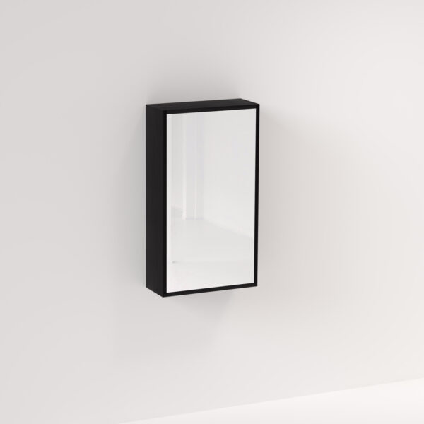 Myra 1 Door Mirror Cabinet 450mm - Black Oak