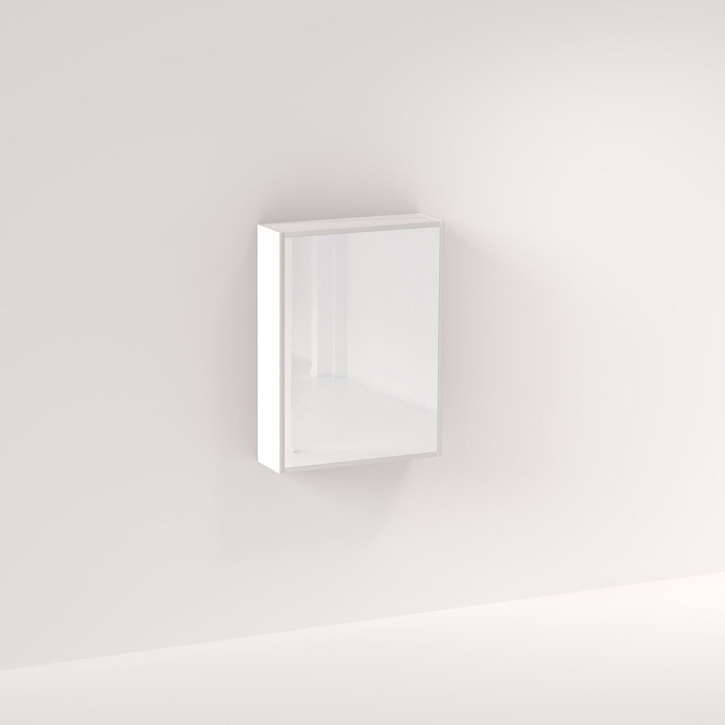 Myra 1-Door Mirror Cabinet 600mm - Matte White 2PAC
