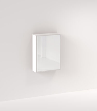 Myra 1-Door Mirror Cabinet 600mm - Matte White 2PAC