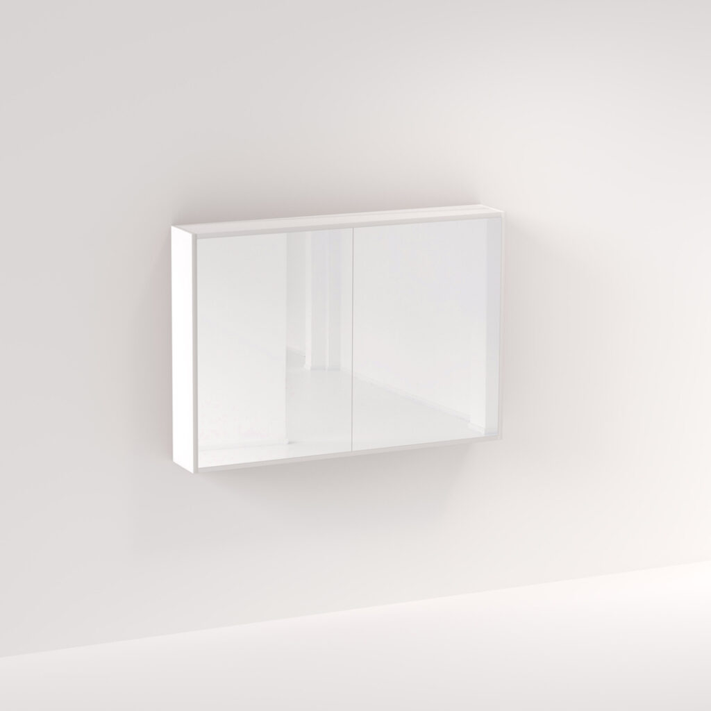 Myra 2 Door Mirror Cabinet 1164mm - Matte White