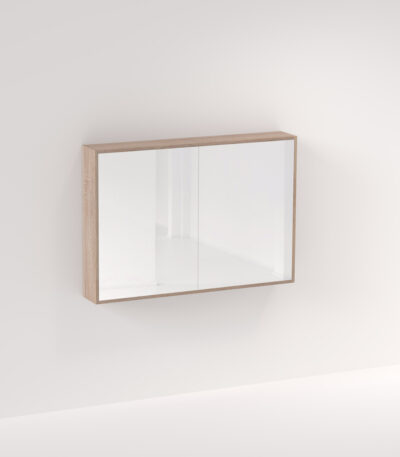 Myra 2 Door Mirror Cabinet 1164mm - White Ash Oak
