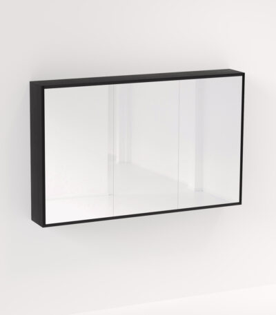 Myra 3 Door Mirror Cabinet 1278mm - Black Oak