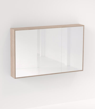 Myra 3 Door Mirror Cabinet 1278mm - White Ash Oak