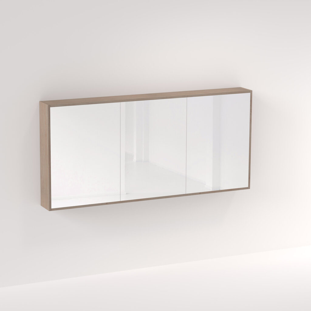 Myra 3-Door Mirror Cabinet 1728mm - Pure Oak