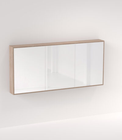 Myra 3 Door Mirror Cabinet 1728mm - White Ash Oak