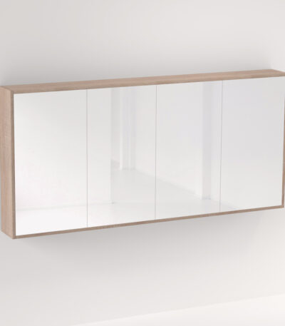 Myra 4 Door Mirror Cabinet 1692mm - White Ash Oak
