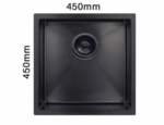 Nano Scratch Resistant Sandblasted Nano Glaze Sink - Gun Metal / Black - 450x450x220mm | CJ-SINK-1N-1-GB